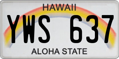 HI license plate YWS637