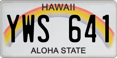 HI license plate YWS641