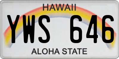 HI license plate YWS646