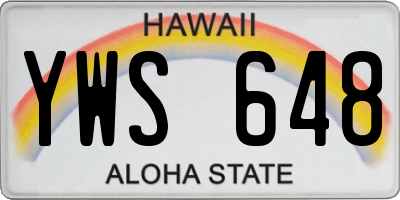 HI license plate YWS648