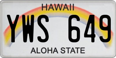 HI license plate YWS649