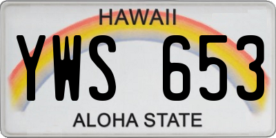 HI license plate YWS653