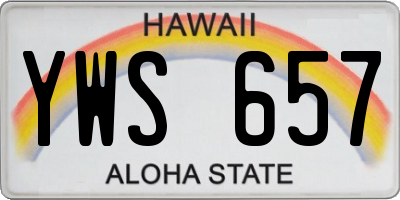 HI license plate YWS657