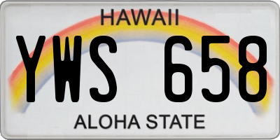 HI license plate YWS658
