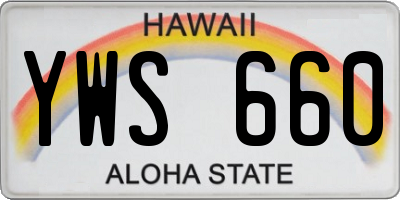 HI license plate YWS660