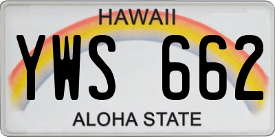 HI license plate YWS662