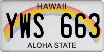 HI license plate YWS663