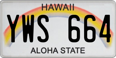 HI license plate YWS664