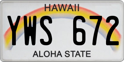 HI license plate YWS672
