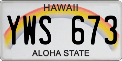 HI license plate YWS673