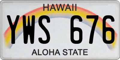 HI license plate YWS676