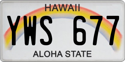 HI license plate YWS677