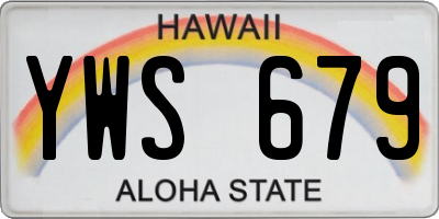 HI license plate YWS679