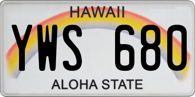 HI license plate YWS680