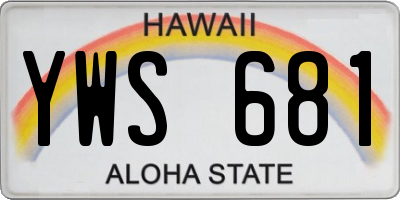 HI license plate YWS681