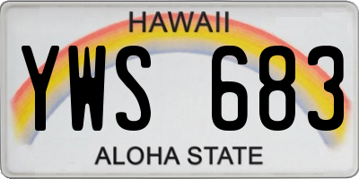 HI license plate YWS683