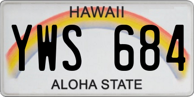 HI license plate YWS684