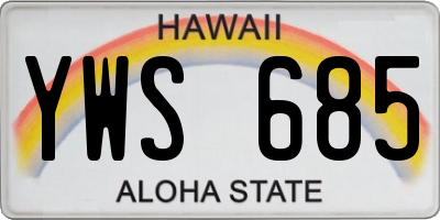 HI license plate YWS685