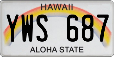 HI license plate YWS687