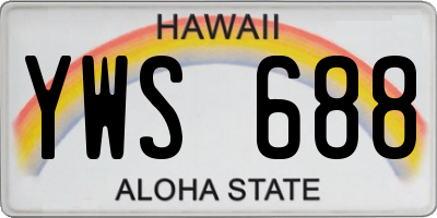 HI license plate YWS688