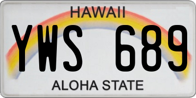 HI license plate YWS689