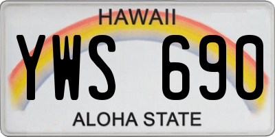 HI license plate YWS690