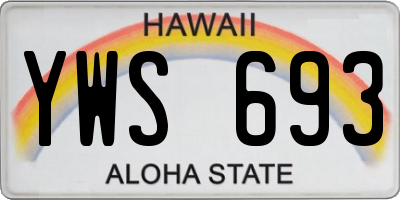 HI license plate YWS693