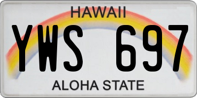 HI license plate YWS697