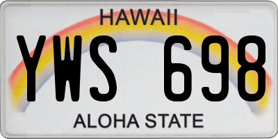 HI license plate YWS698