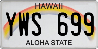 HI license plate YWS699
