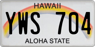 HI license plate YWS704