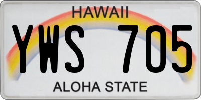 HI license plate YWS705