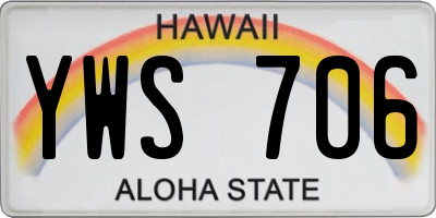 HI license plate YWS706