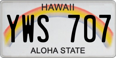 HI license plate YWS707