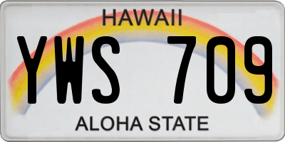 HI license plate YWS709