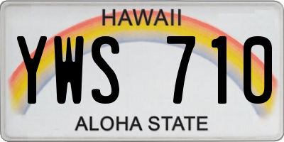 HI license plate YWS710