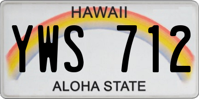 HI license plate YWS712
