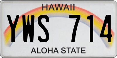 HI license plate YWS714