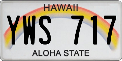 HI license plate YWS717