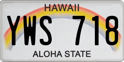 HI license plate YWS718
