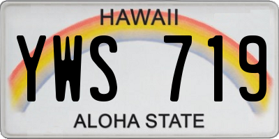 HI license plate YWS719