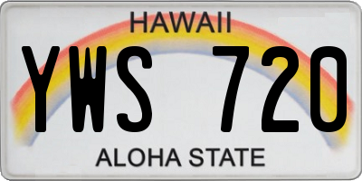HI license plate YWS720