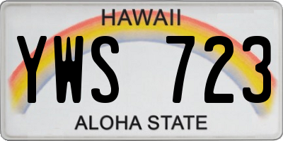HI license plate YWS723
