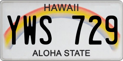 HI license plate YWS729
