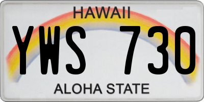 HI license plate YWS730
