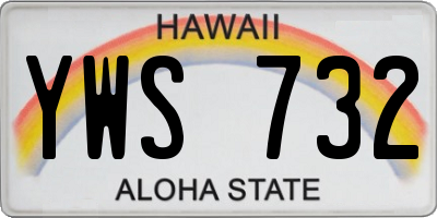 HI license plate YWS732