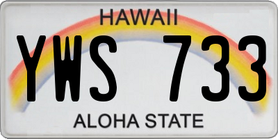 HI license plate YWS733