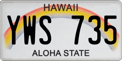 HI license plate YWS735