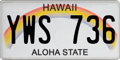 HI license plate YWS736