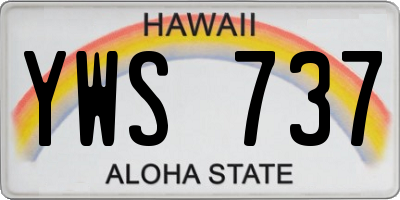 HI license plate YWS737